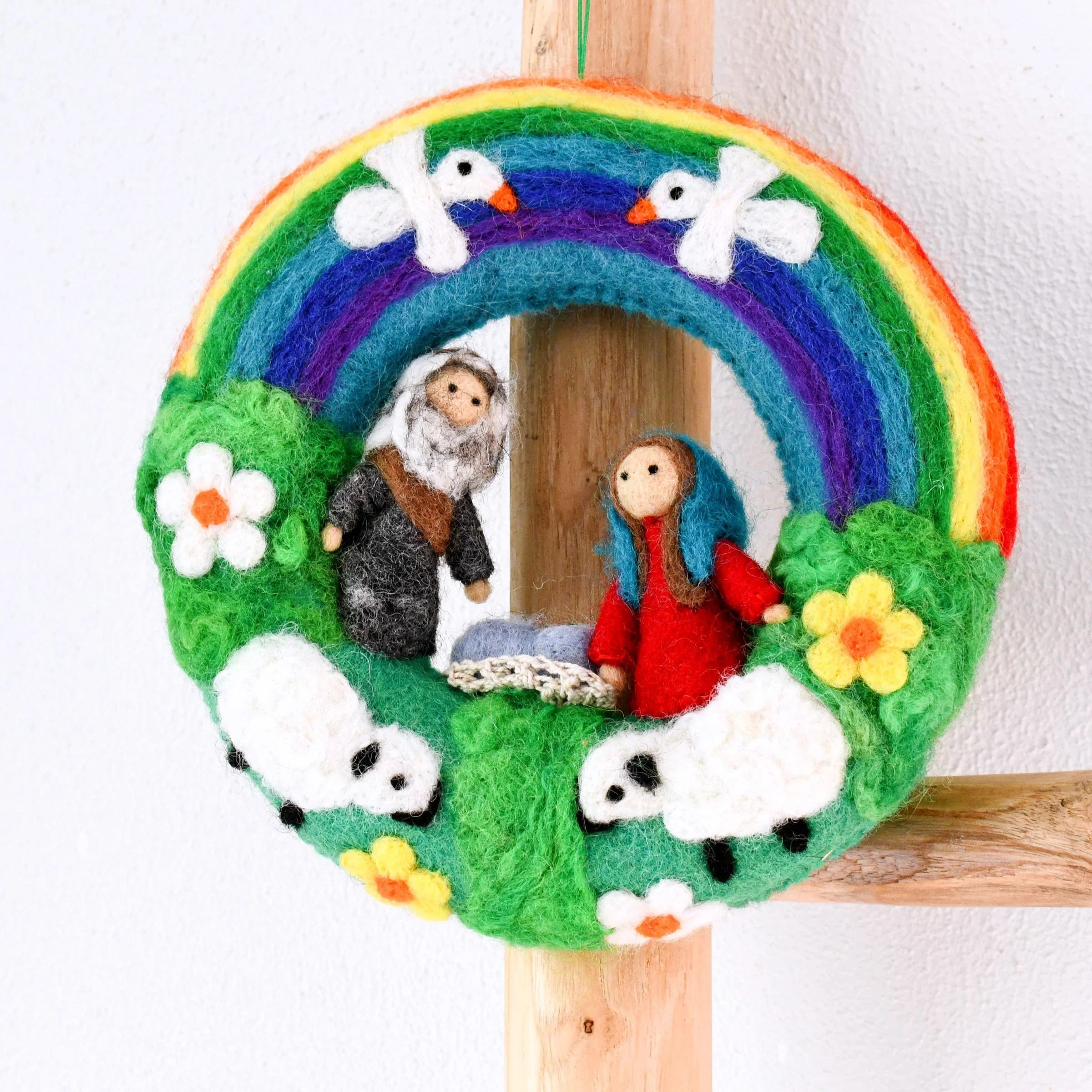 Sale Christmas Rainbow Nativity Wreath