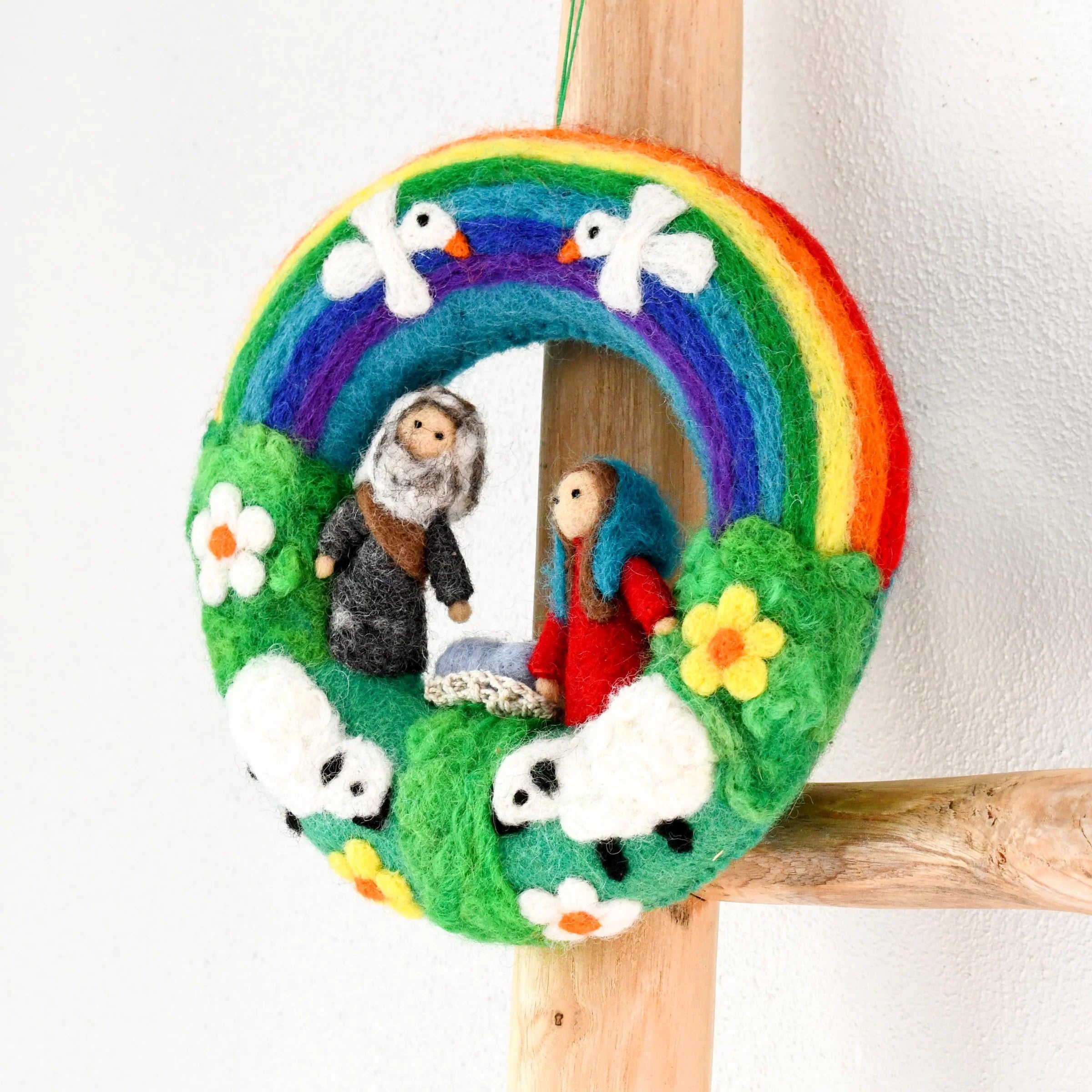 Sale Christmas Rainbow Nativity Wreath